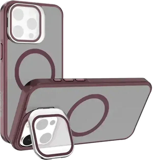 Back Case voor Magsafe with Lens Standard iPhone 13 Pro Max - Wijnrood