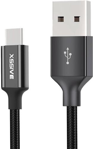 Xssive Braided USB Type-C Cable 2m Zwart