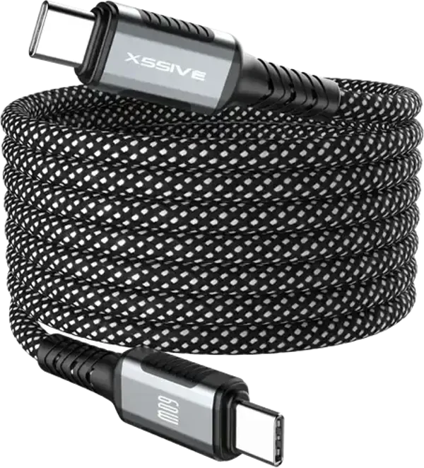 Xssive Magnetic Winding Cable 60W USB-C to USB-C