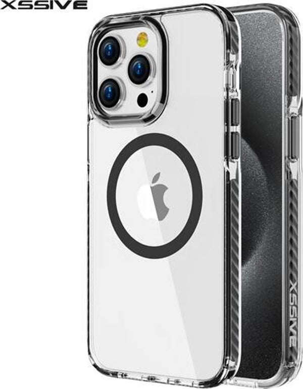 Xssive TPU Back Cover voor Magsafe iPhone 15 Pro - Zwarte Bumper