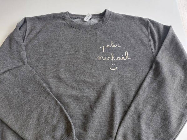 vaderdag sweater borduring