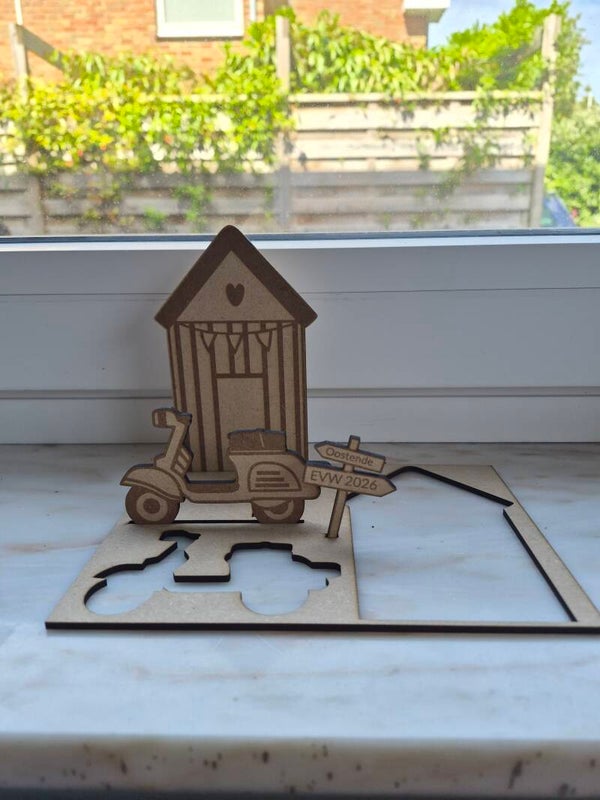 houten kaart 'ride the line'