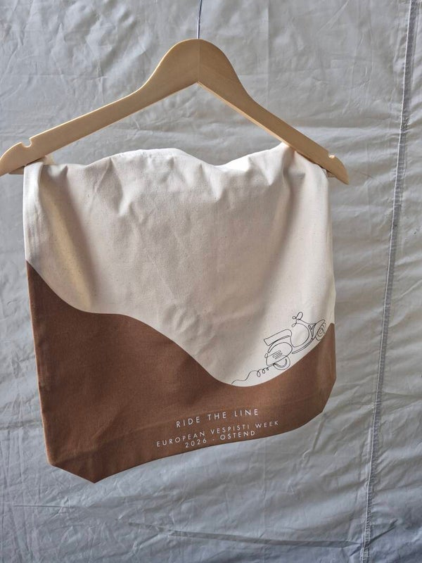 tote bag golvend 'ride the line'