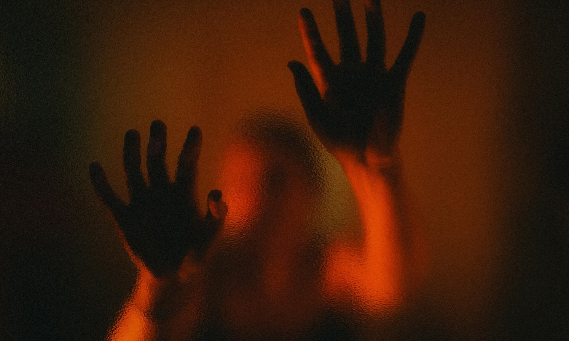 Hands pressed to the screen indicating being blocked
