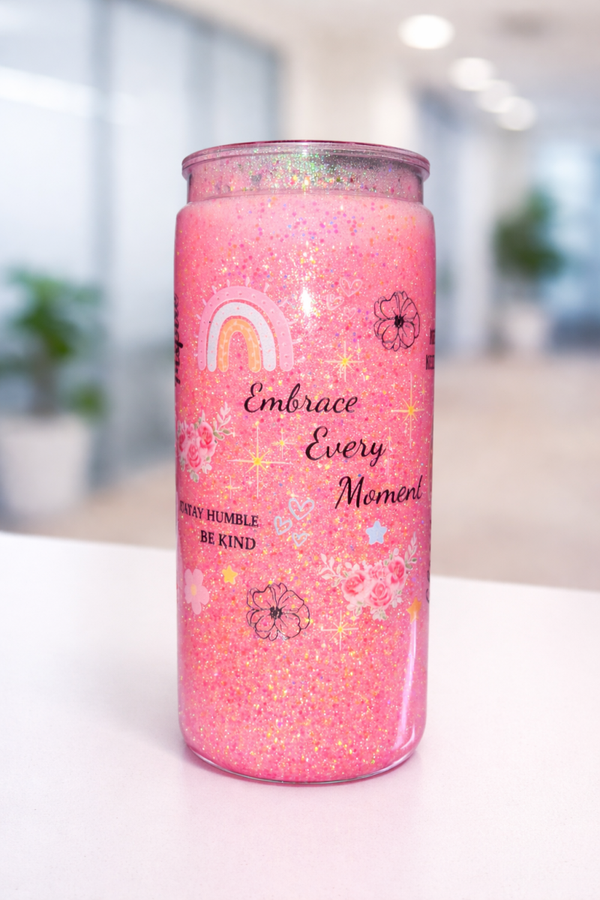Embrace Every Moment – Sparkle Affirmation Tumbler