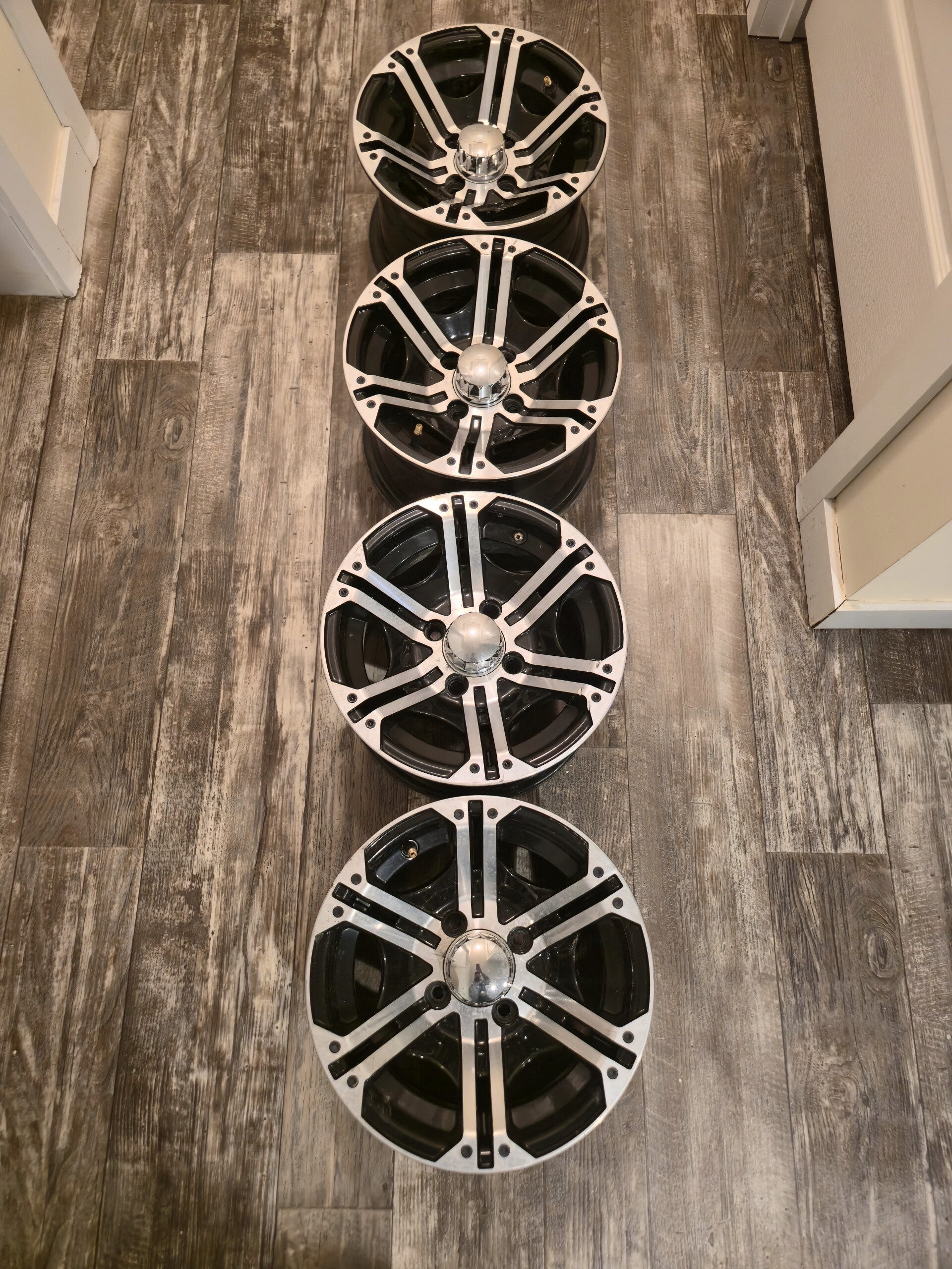 Black & Machined 12x7 Mini truck wheels