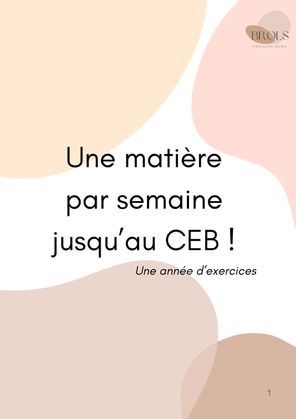 Une matière par semaine jusqu'au CEB - une année d'exercices et bilans