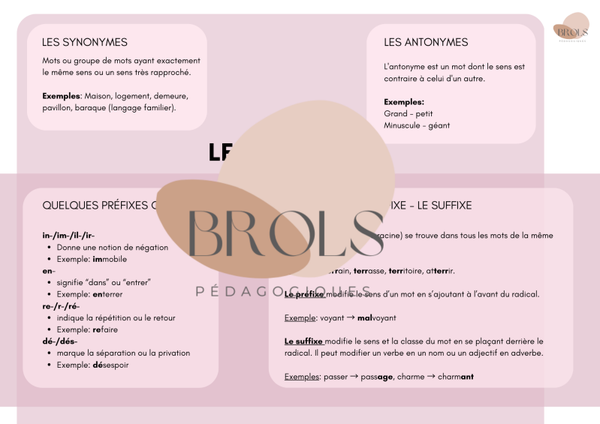 Les mots - synthèse CEB