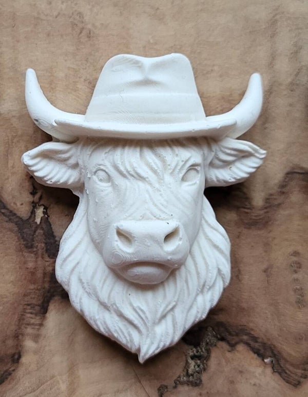 Magneet Hooglander Koe Cowboyhoed