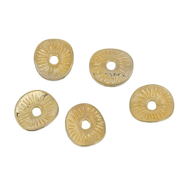10 perles intercalaire vagues dorées 9mm
