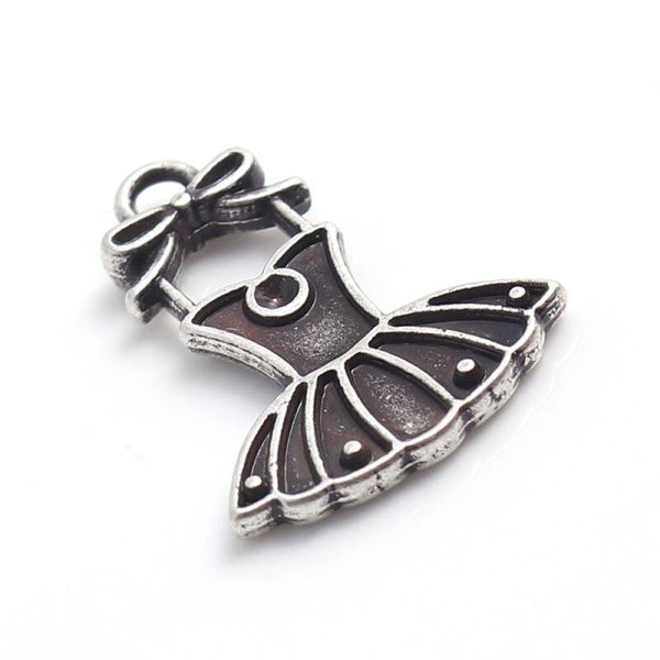 10 breloques charm argenté robe danseuse 21x16mm- sc0144208 -