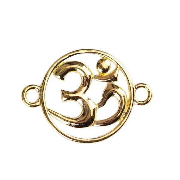 10 connecteurs breloque charm rond ohm  doré 30x22mm-sc0095667-