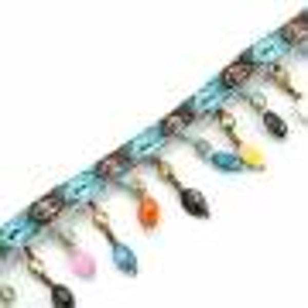 1 coupons de 1m ruban dentelle franges perles bijoux scrapbooking B0125356