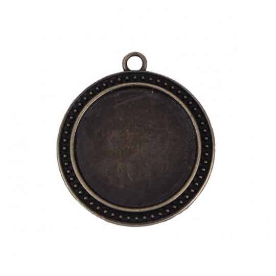 5 Pendentifs Breloque Bronze pour cabochon 30mm