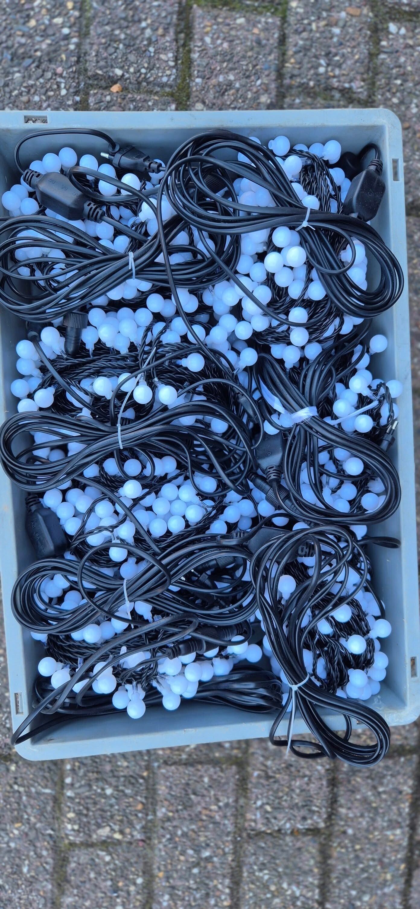 Lampjes partytent 20 meter gekleurd