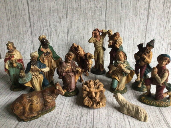 Mooie oude kerstgroep uit de jaren 40 Italy aardewerk