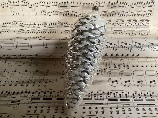 Antieke kerstbal dennenappel 14 cm, groot!