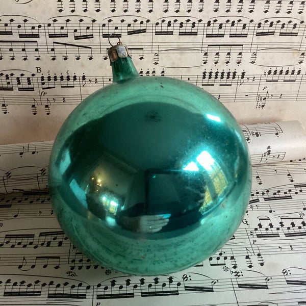 Antieke kerstbal 10 cm zachtroze, Oekraine