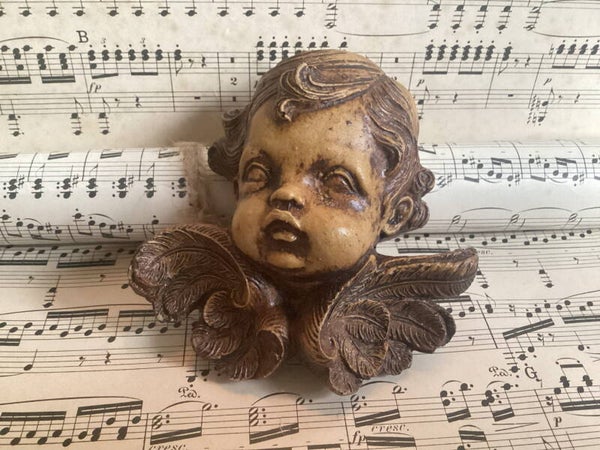 Prachtig engelenhoofd 10x9x4 cm zwaar composiet