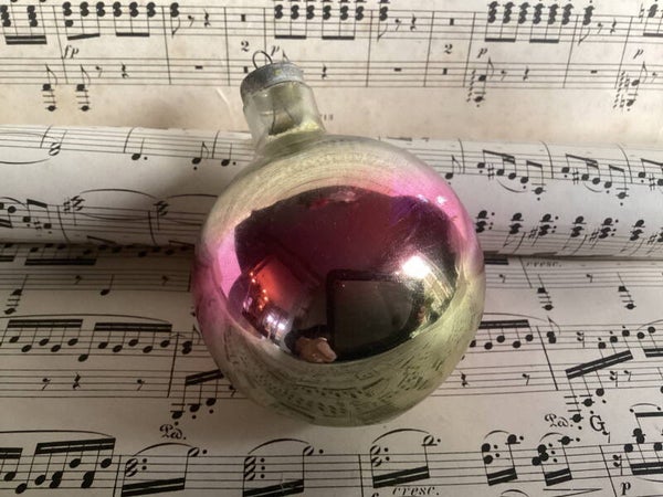 Antieke kerstbal oud roze goudkleur 8 cm, Oekraine