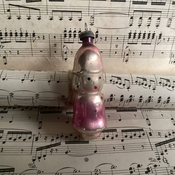 Antieke kerstbal Meisje, mooie kleuren, Oekraine