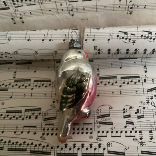 Antieke kerstbal Prachtige vogel, mooie kleuren, Oekraine