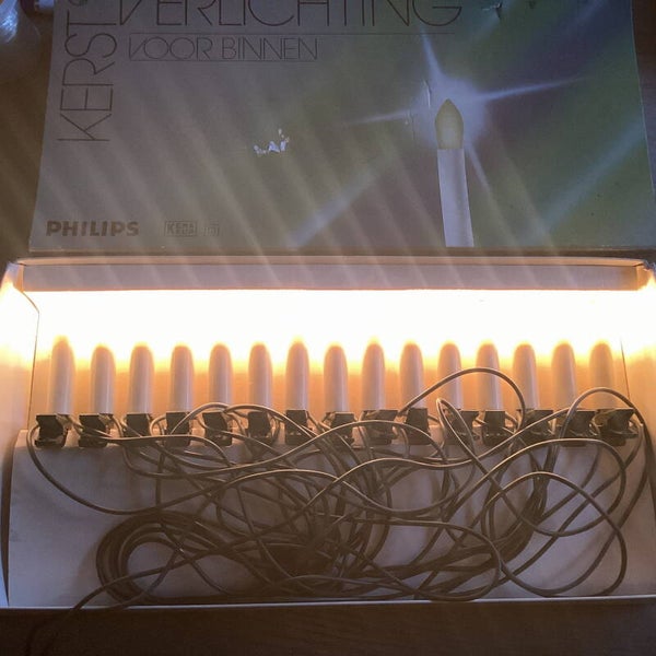 Vintage philips kaarsenverlichting met knijpers