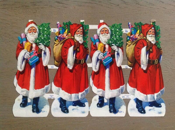 Kerstman groot poezieplaatje 24x18 cm