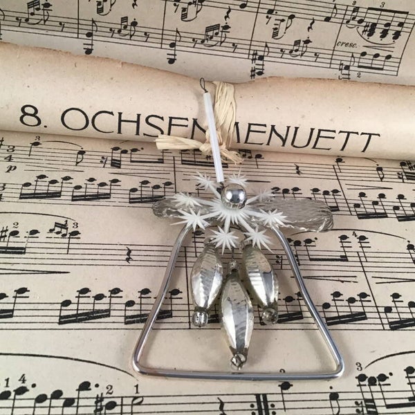 Antieke kerstbal gablonzer kerstklok 10 cm