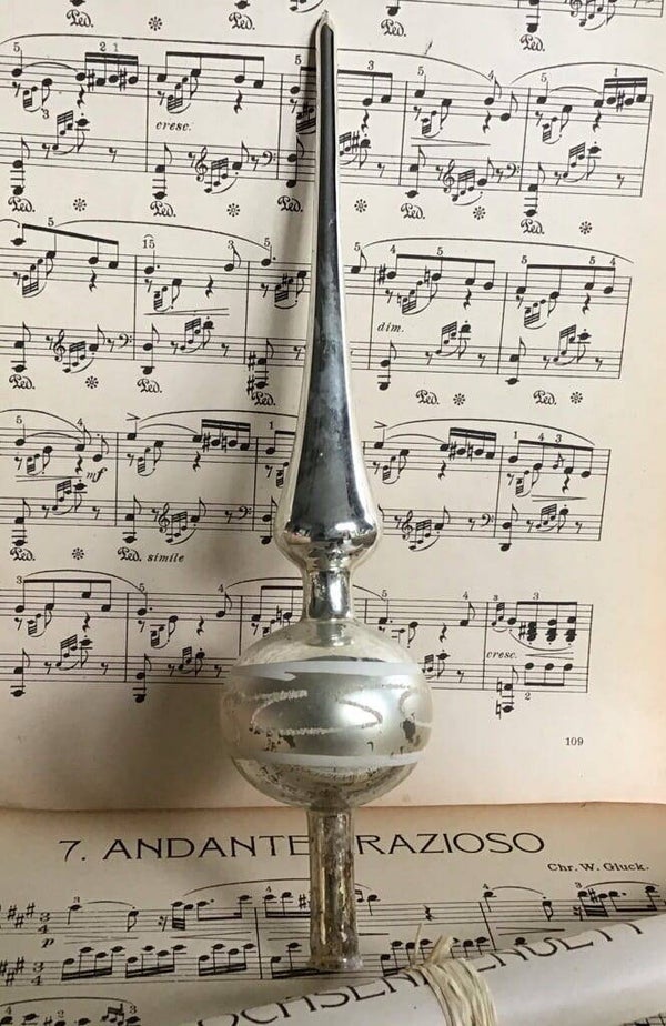 Kerstbal retro piek 24 cm