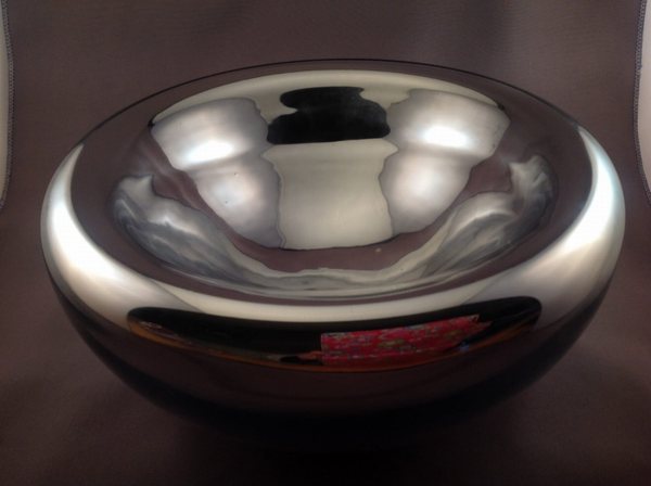 Zilveren schaal van glas