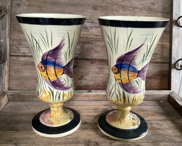 Hubert Bėquet Quaregnon maanvis vazen, kelkmodel jaren 50-60, hoogte 27 cm