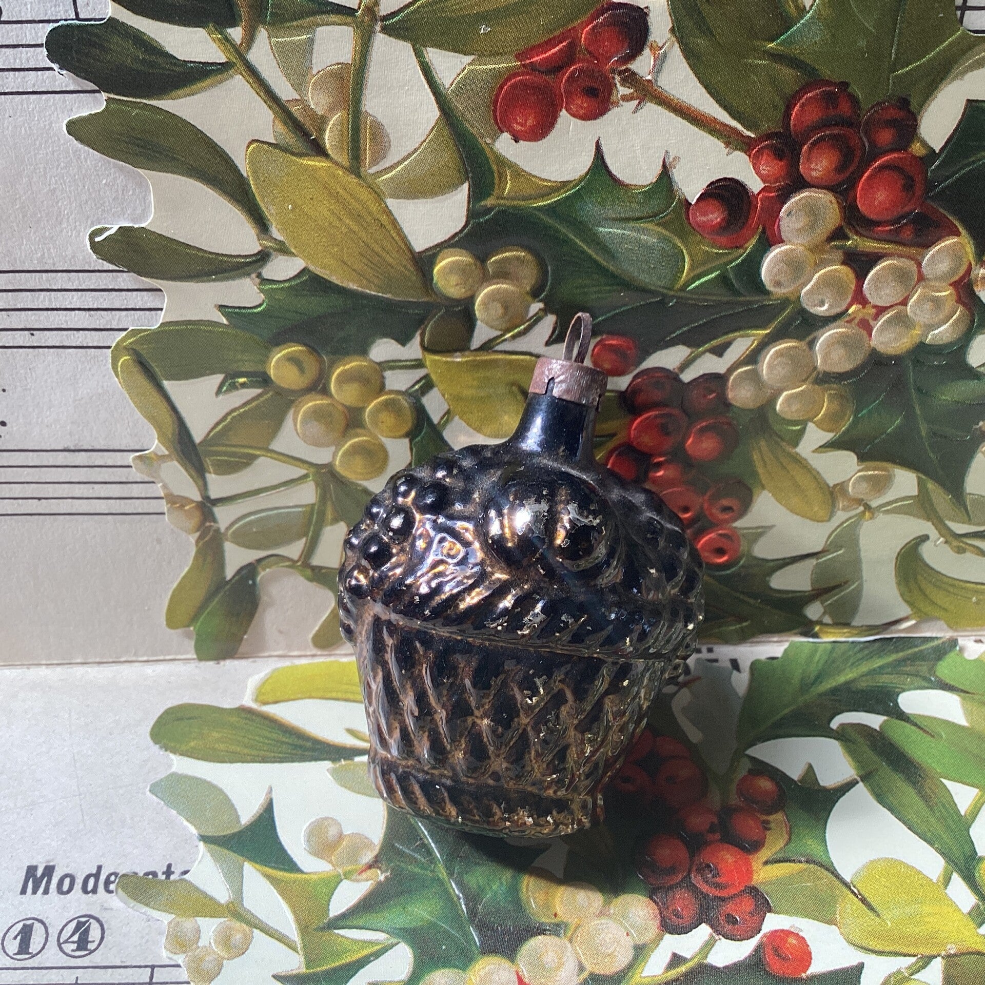 Antieke fruitmand donkergroen, 6 cm