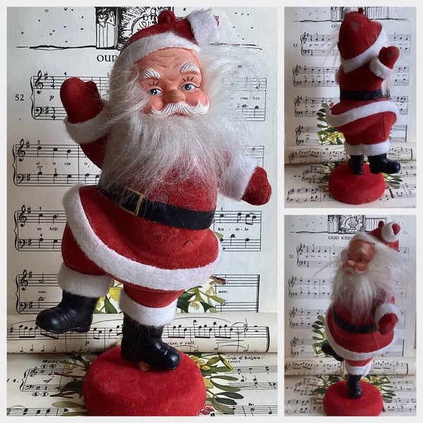 Joly old Santa, kerstman op plateau, 25 cm hoog