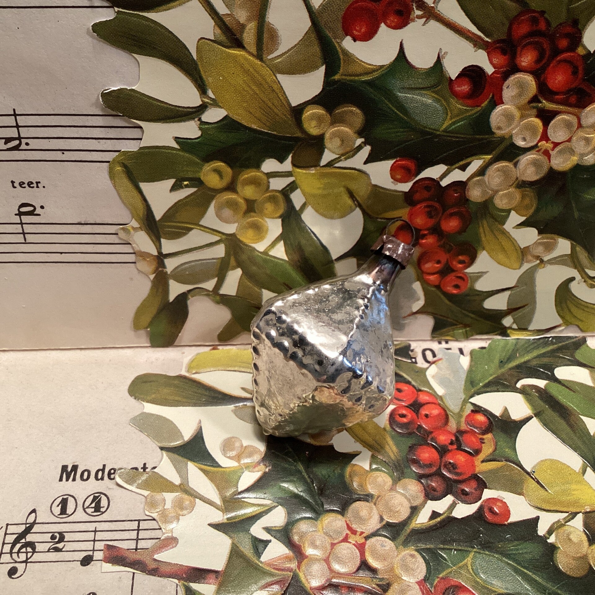 Antieke kerstbal lampion, 5 cm