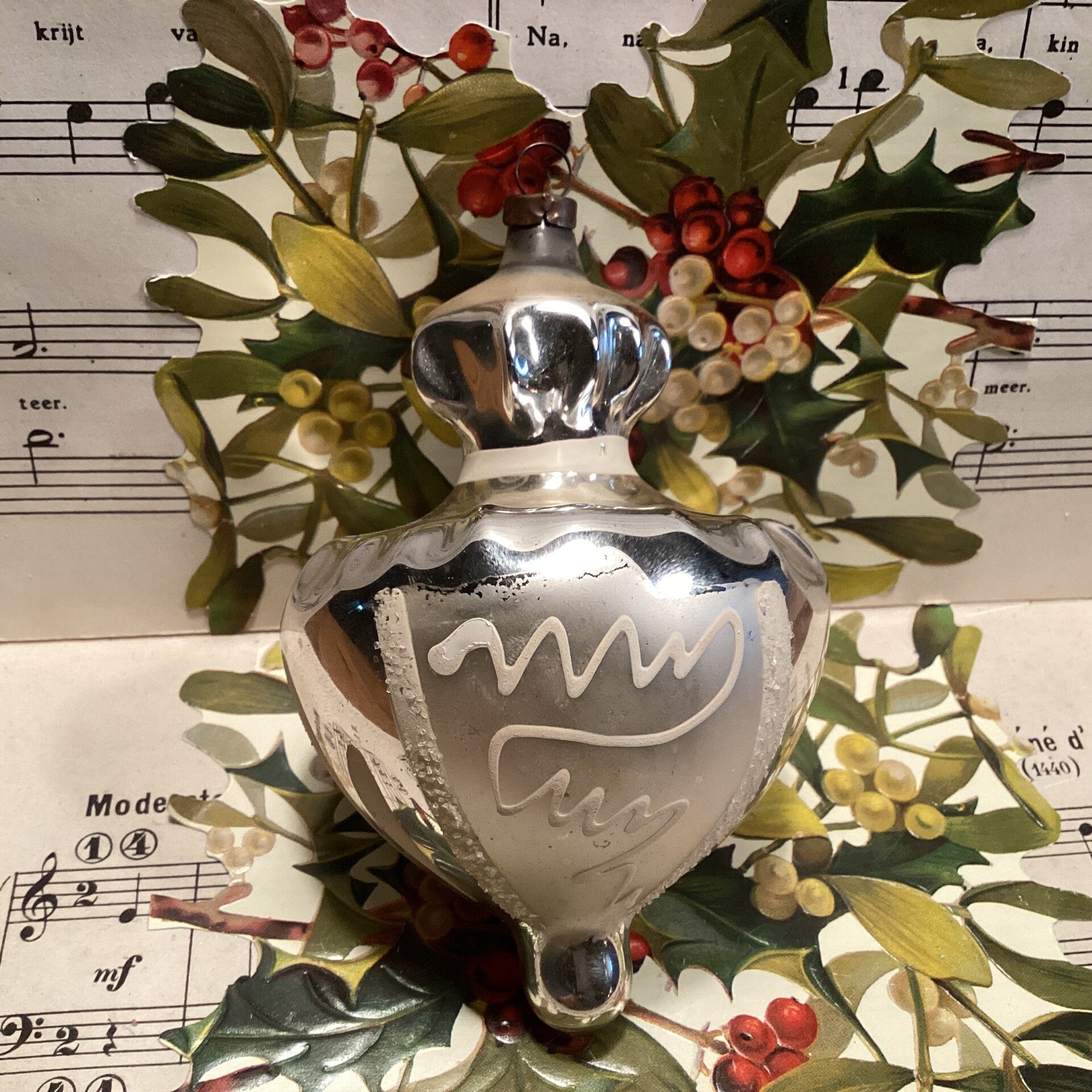 Antieke kerstbal appelkroost, lampion? 12 cm