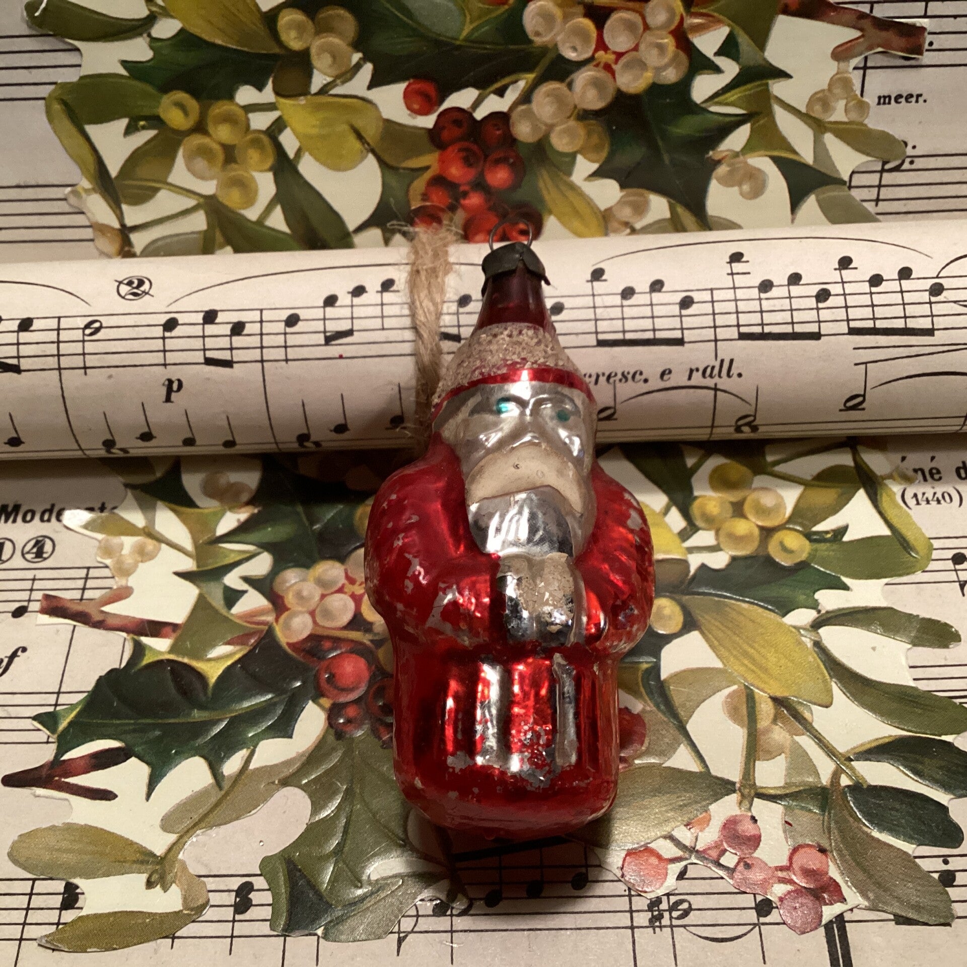 Antieke kerstman gesuikerd, oudje, 7 cm