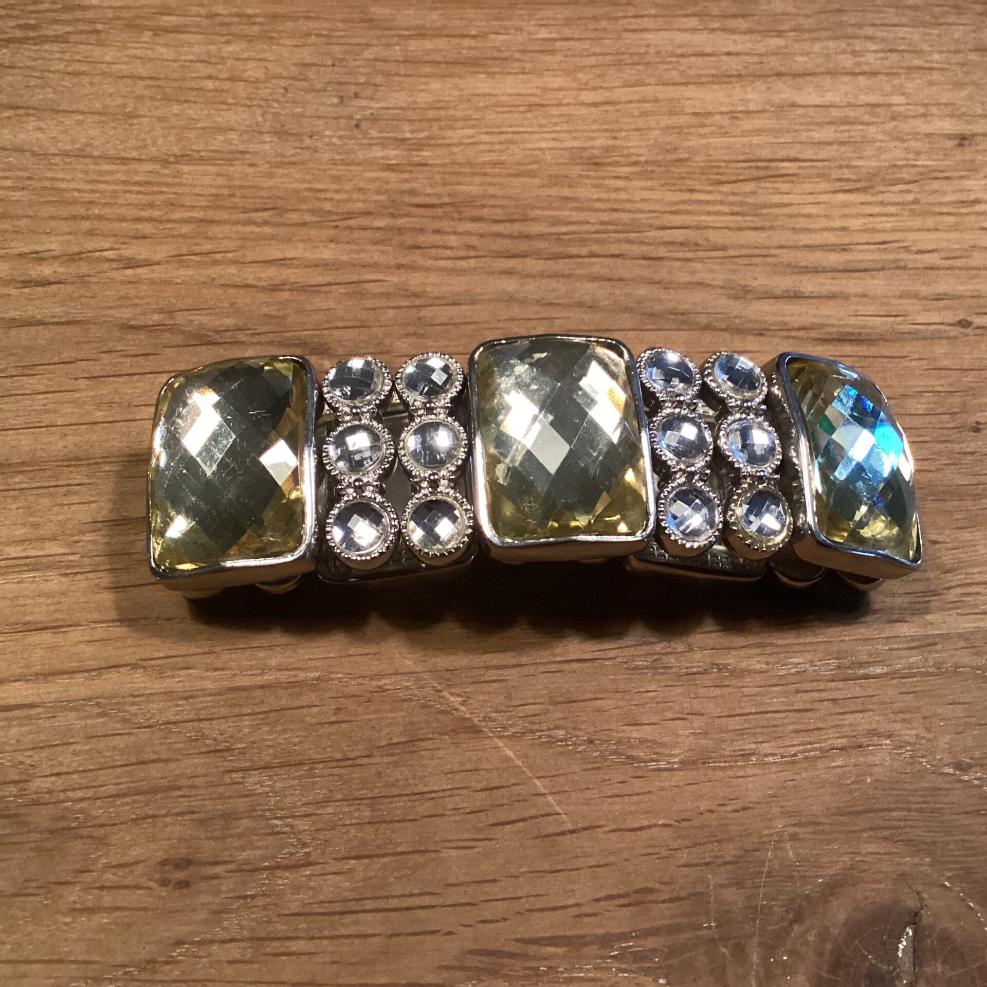 Rekarmband met gele strass stenen