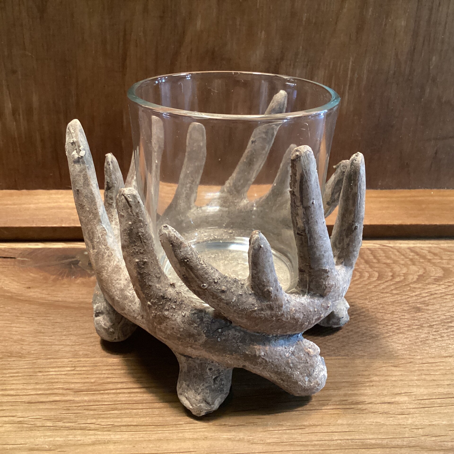 Windlicht gewei 13x13x11 cm