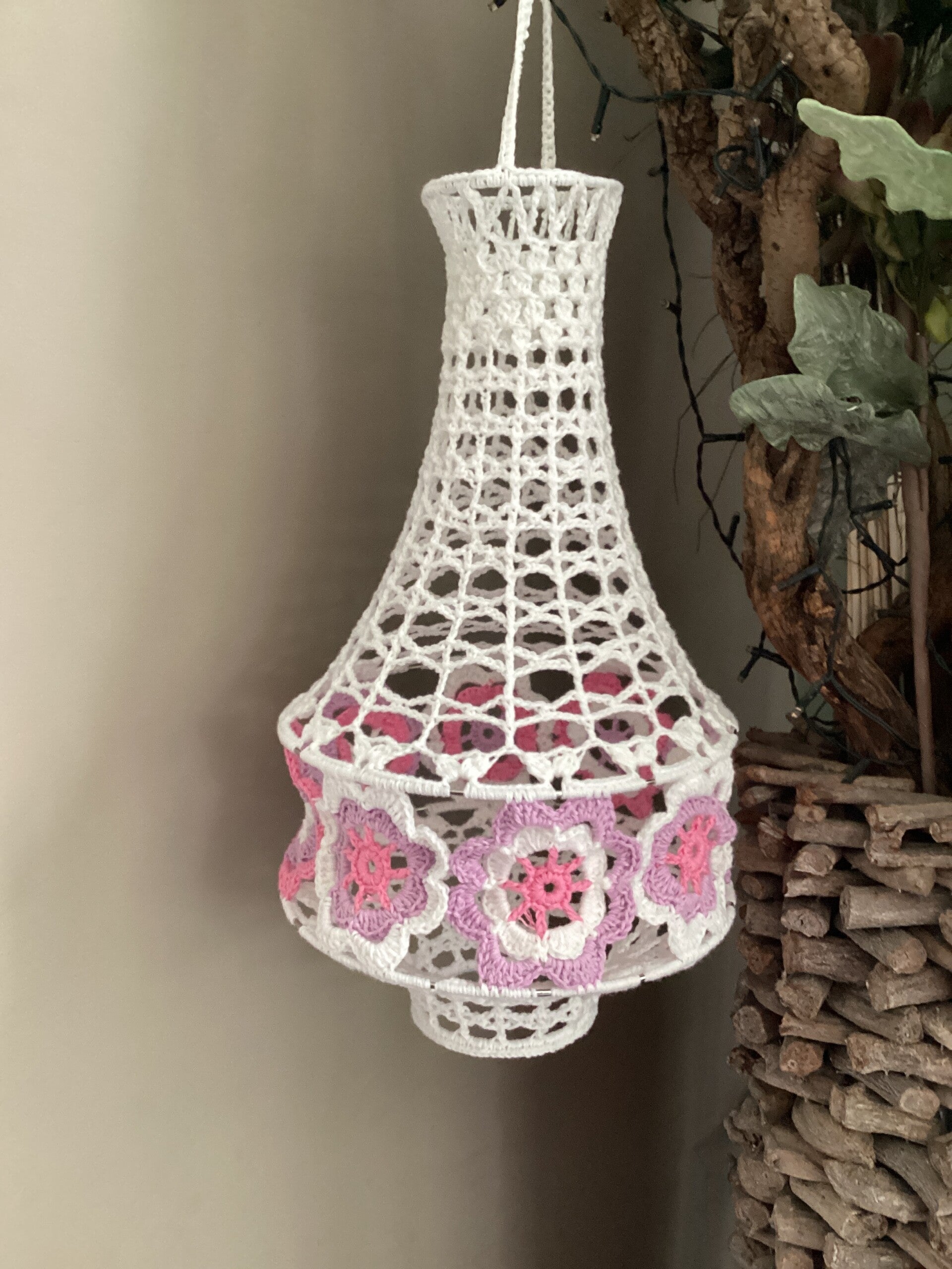 Grote kroonluchter met bloemenrand incl.ledlampjes 60 cm