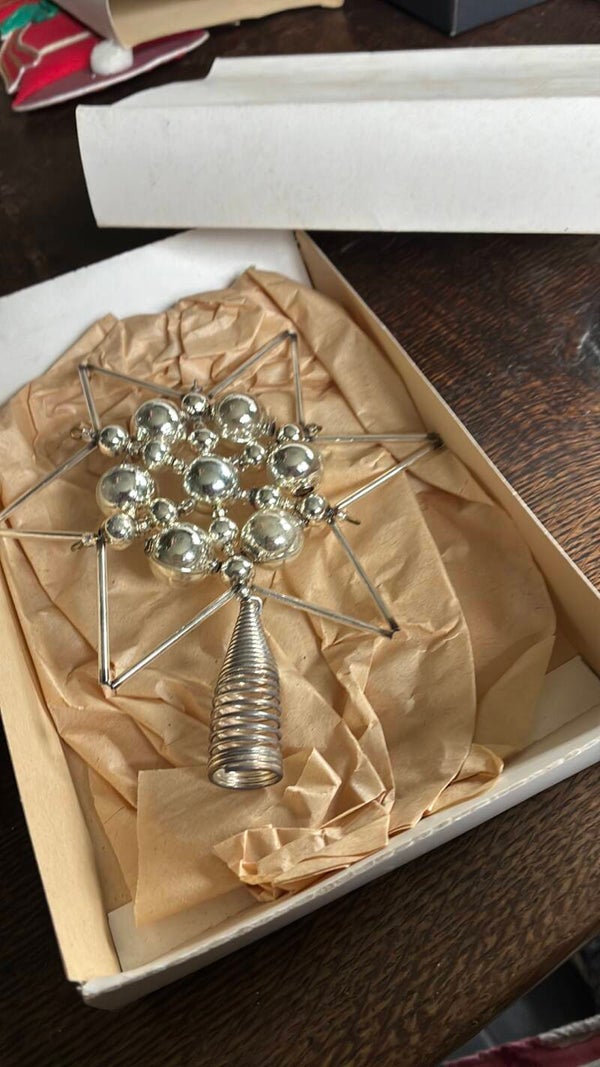 Zilveren gablonzer kerstpiek