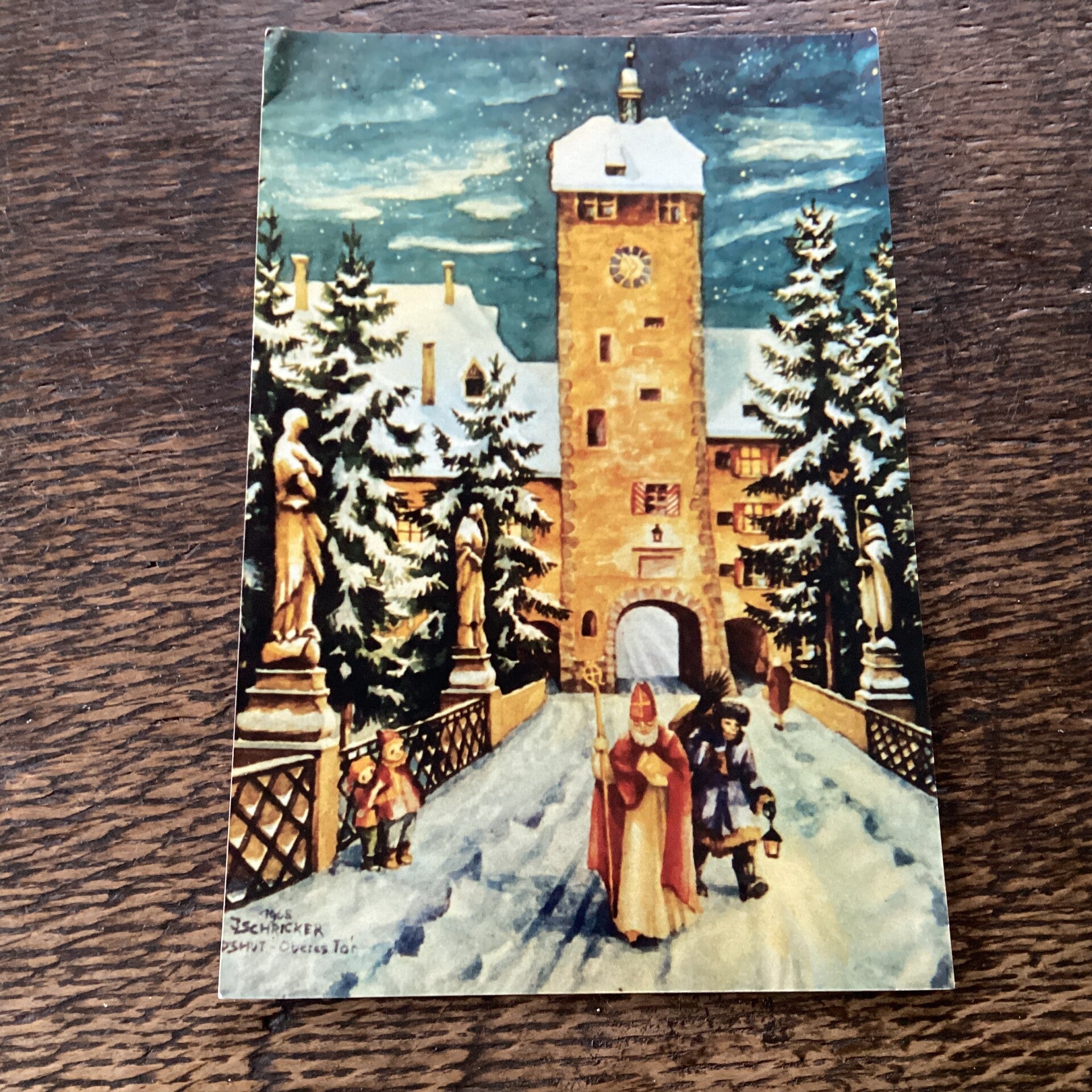 Oude fotokaart Sinterklaas onbeschreven