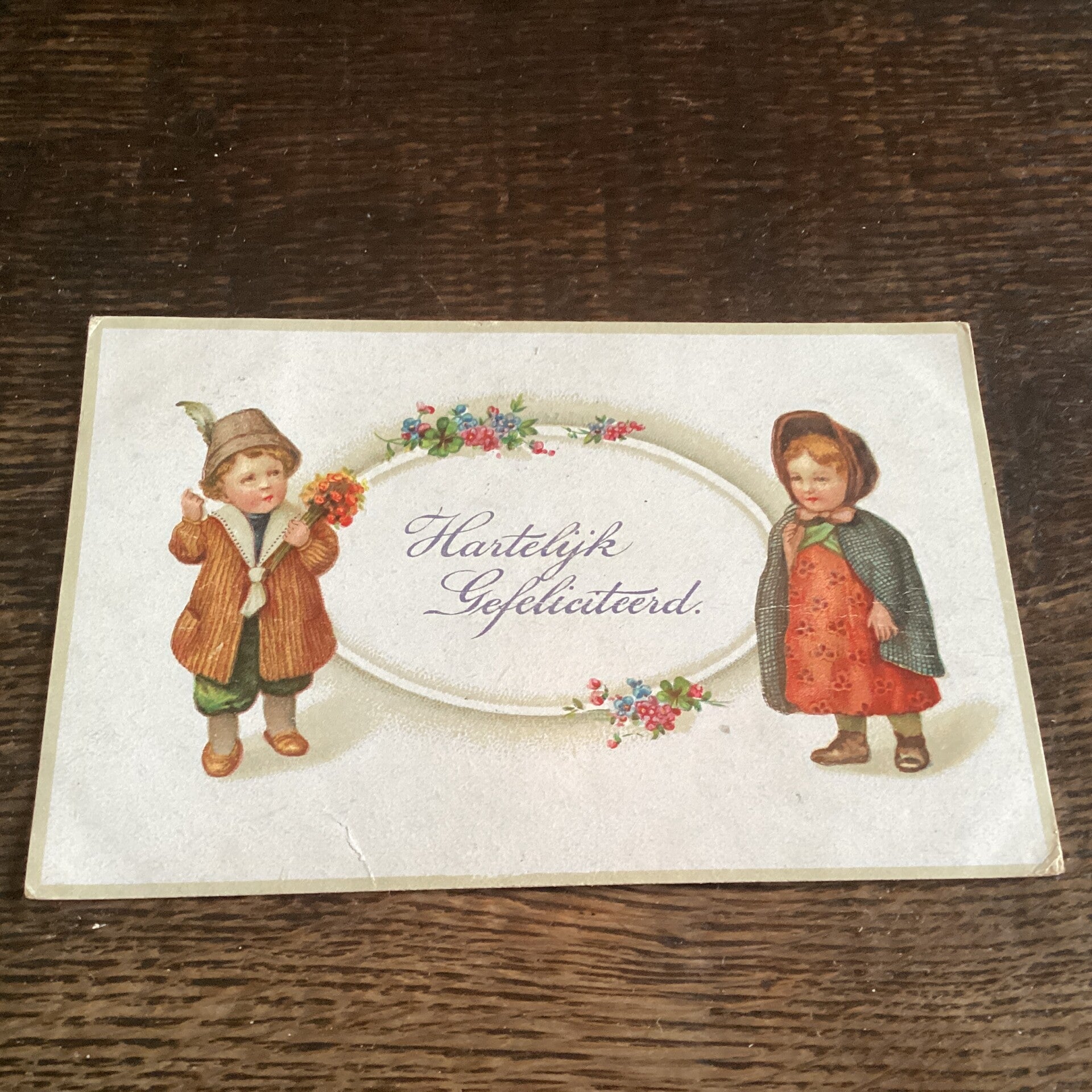 Antieke verjaardagskaart, 1918