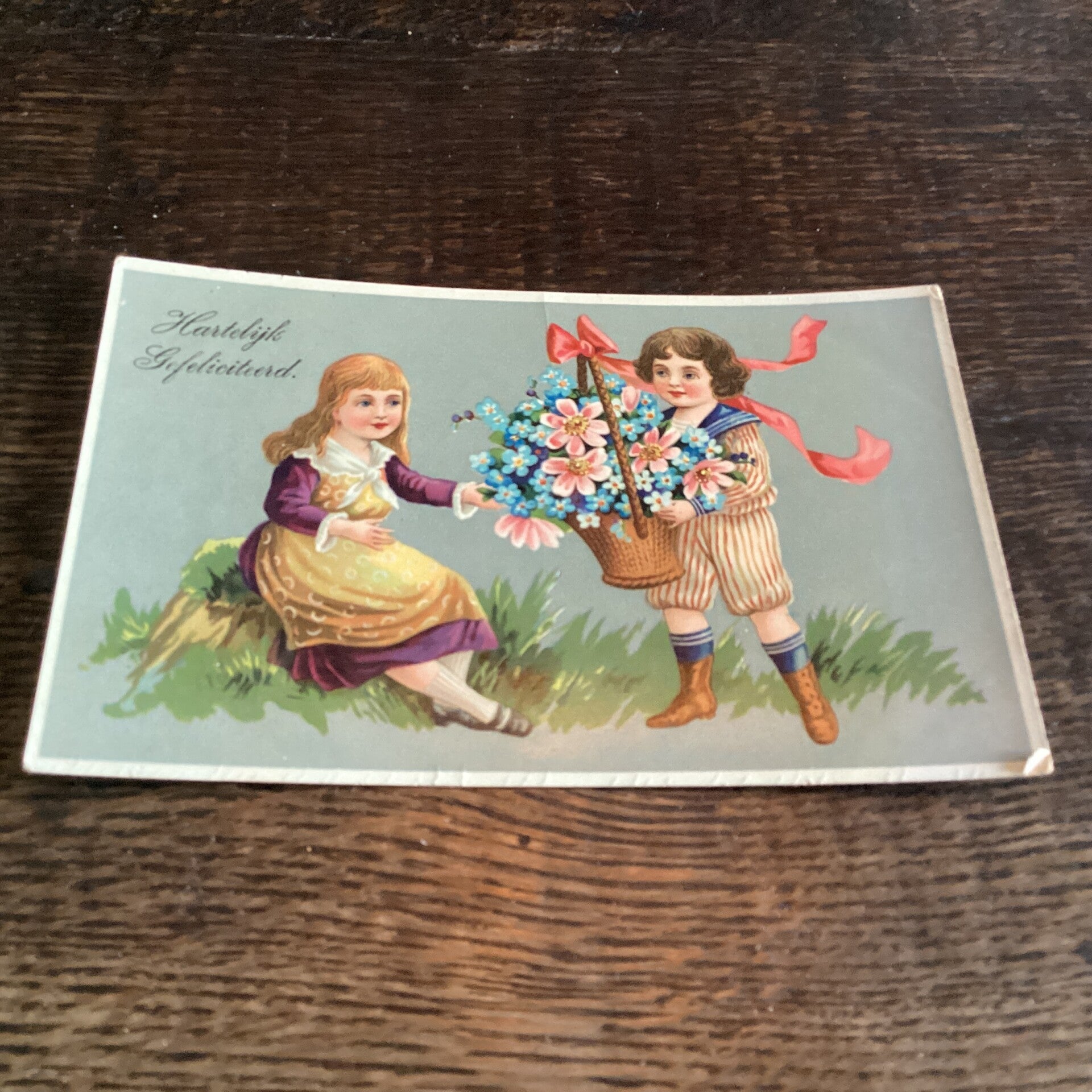 Antieke verjaardagskaart, begin 1900