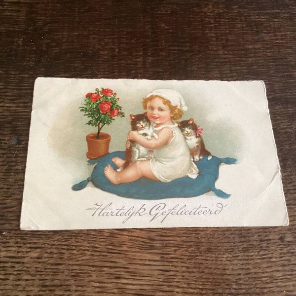 Antieke verjaardagskaart, 1935