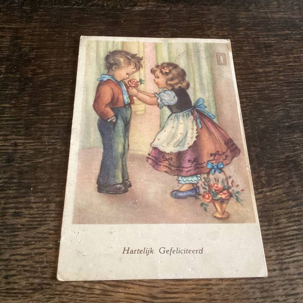 Antieke verjaardagskaart, 1951