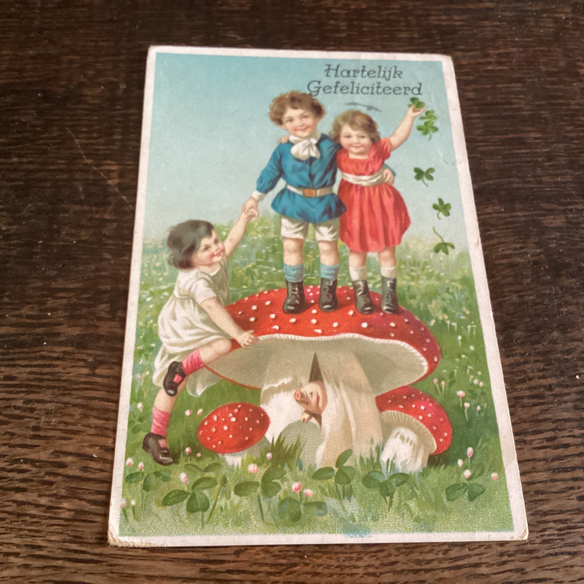 Antieke verjaardagskaart, begin 1900