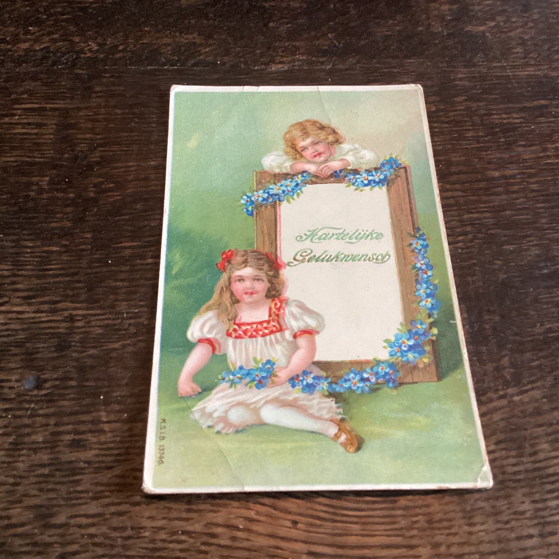 Antieke verjaardagskaart begin 1900