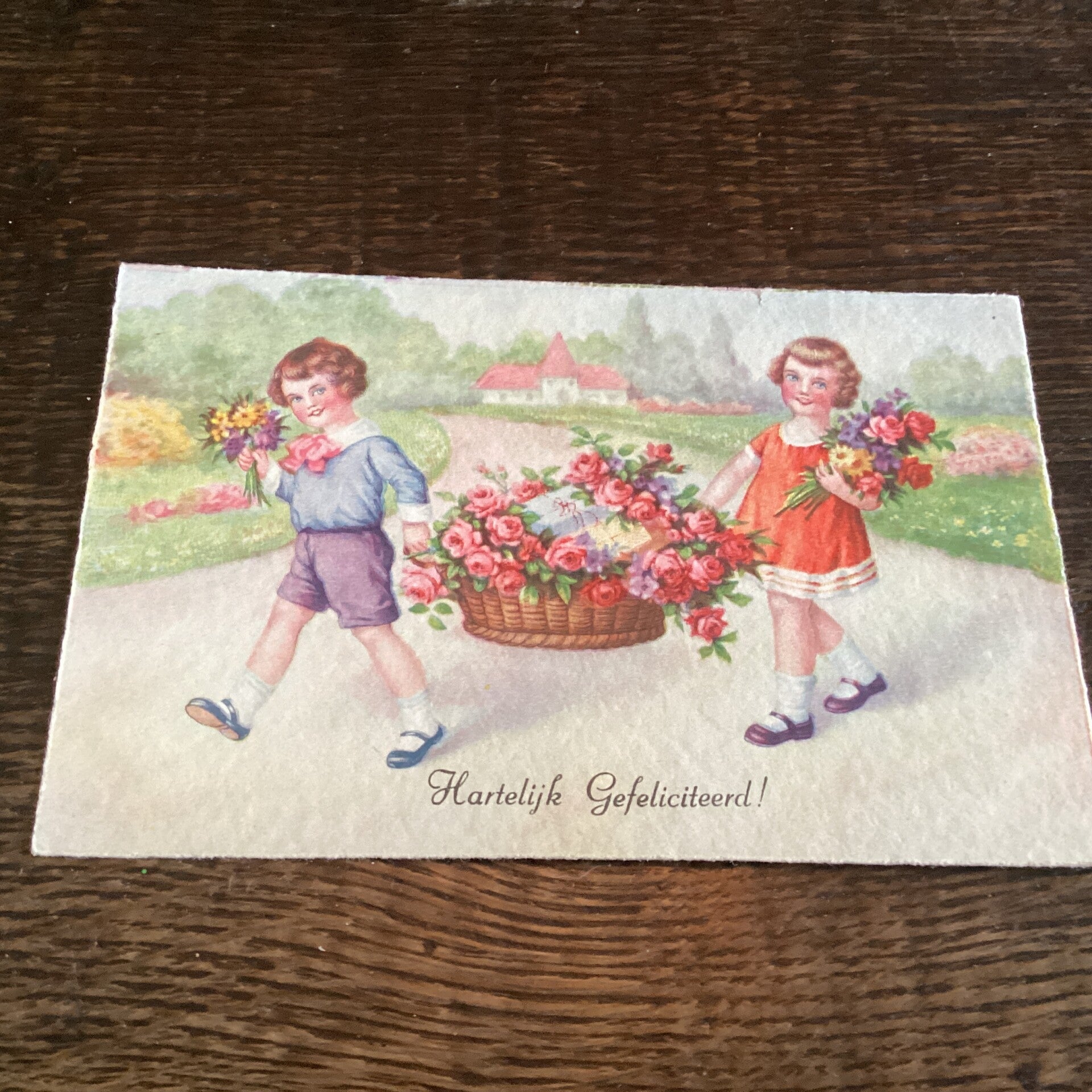 Antieke verjaardagskaart begin 1900 onbeschreven