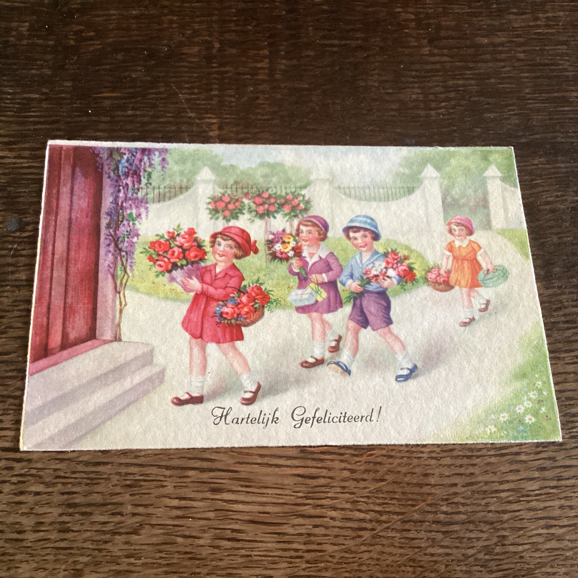 Antieke verjaardagskaart begin 1900 onbeschreven